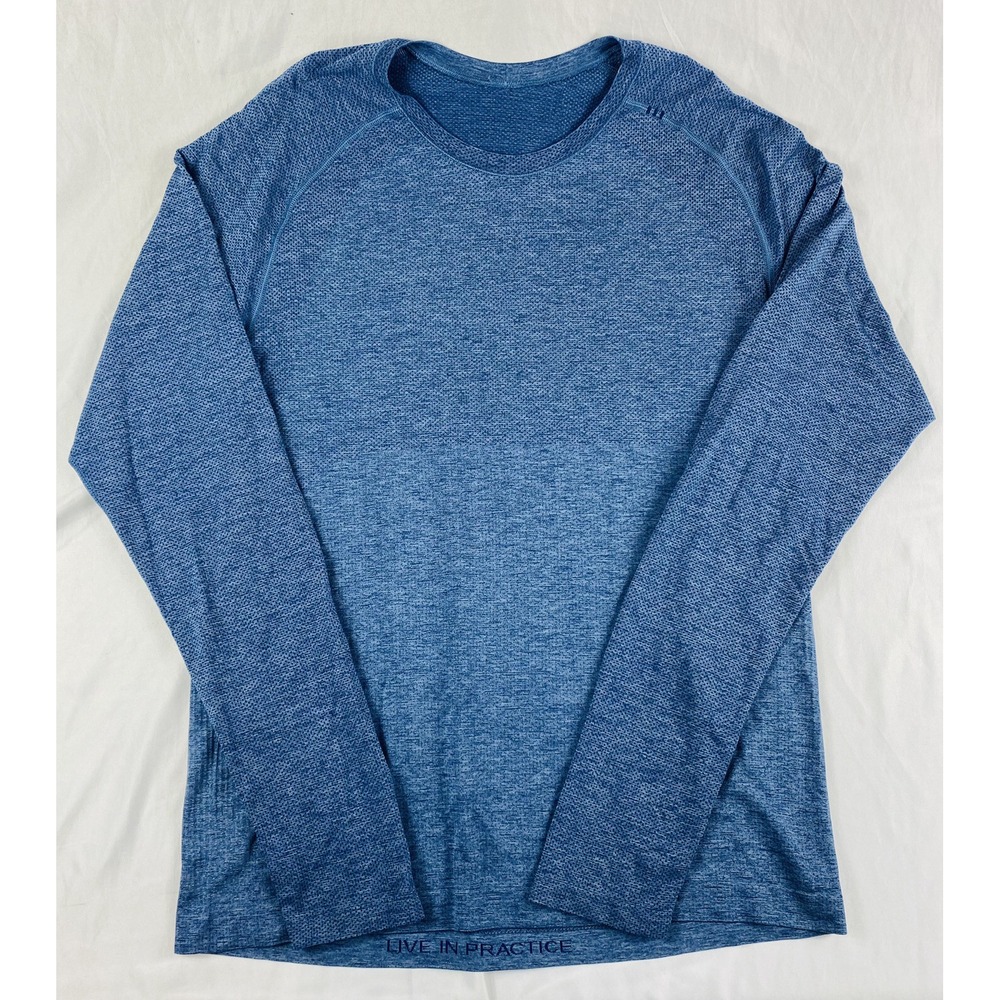 Lululemon Breathable Blue Performance L/S T Shirt Size Mens M Mint - Picture 2 of 8